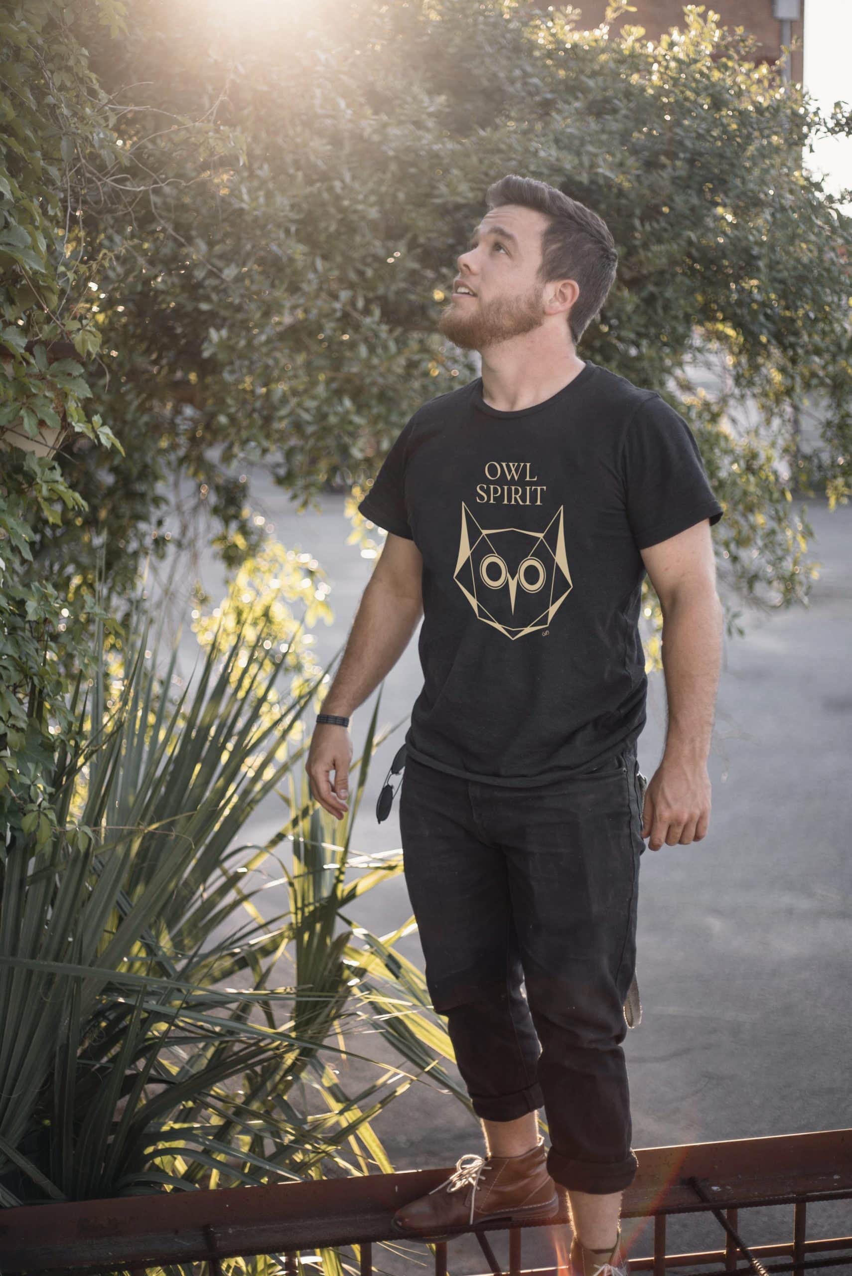 Owl Spirit Gold Tencel Tshirt